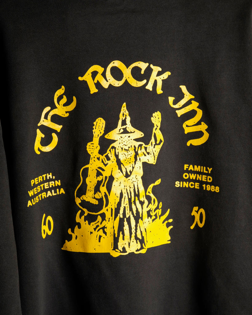 The Rock Inn "Wizard of Rock" Crew Neck Sweatshirt - Faded Black