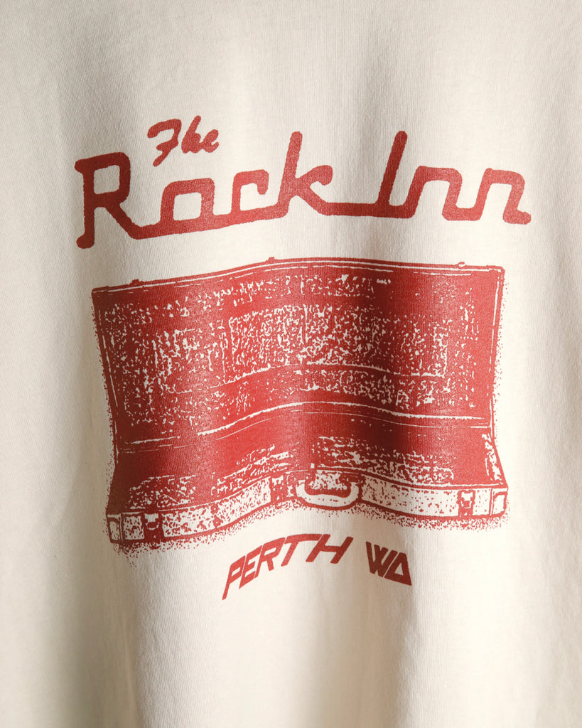 The Rock Inn "Rick-Inn-Backer" T-Shirt - Faded Bone/Red