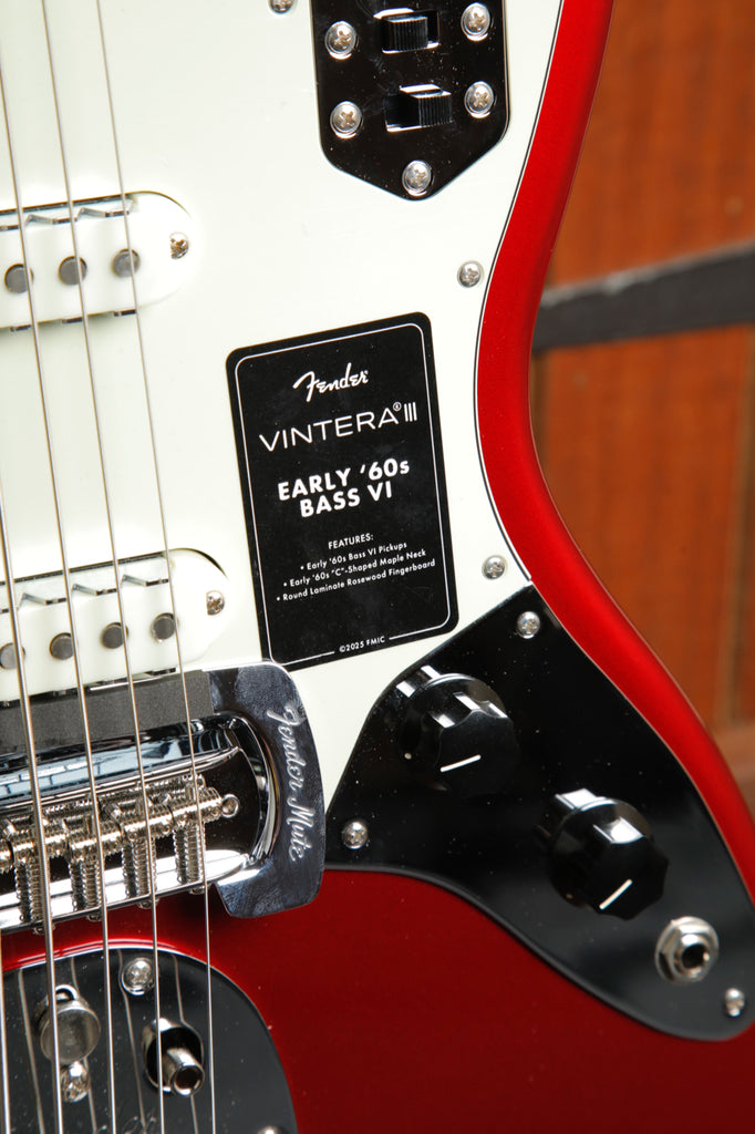 Fender Vintera III Early '60s Bass VI Candy Apple Red