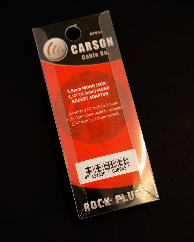 Carson Rock Plugs 6.3mm (1/4") to 3.5mm Mono Adapter