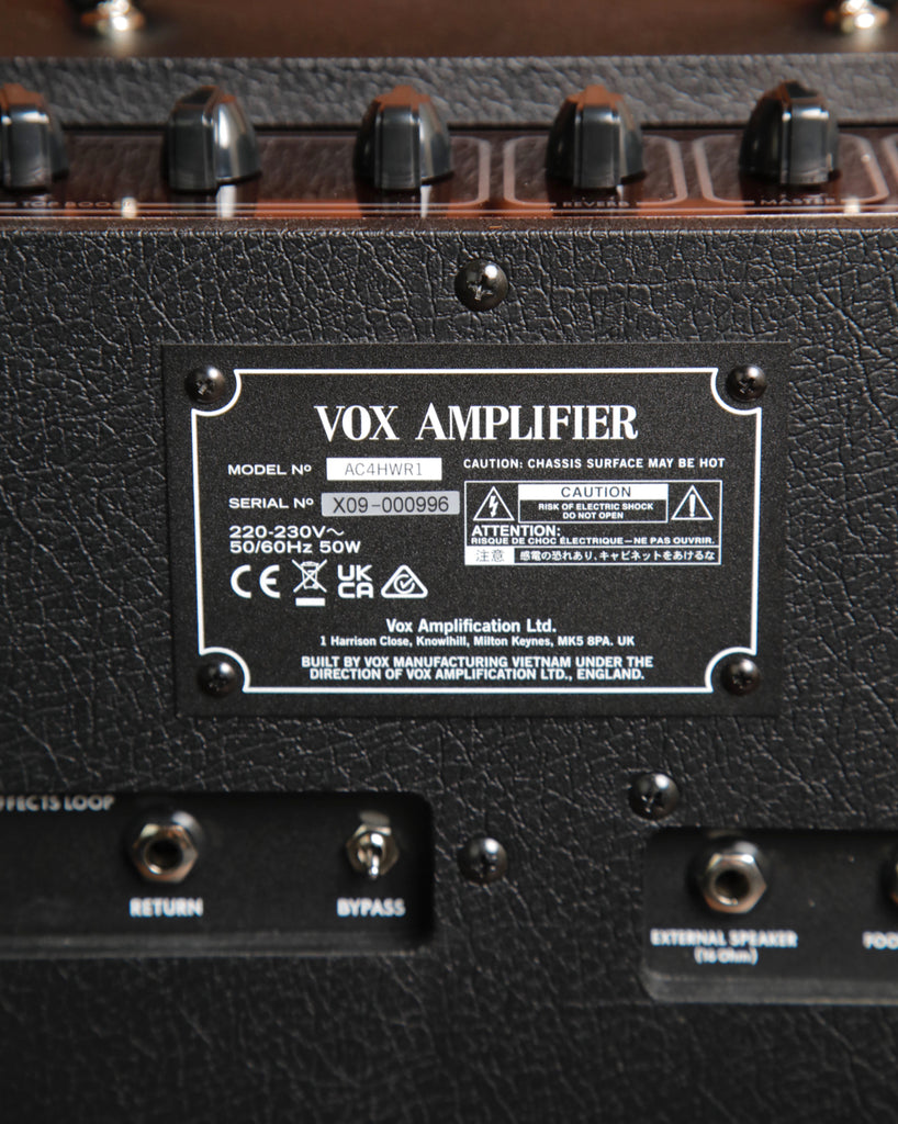 Vox Hand Wired AC4 Valve Guitar Amplifier Combo