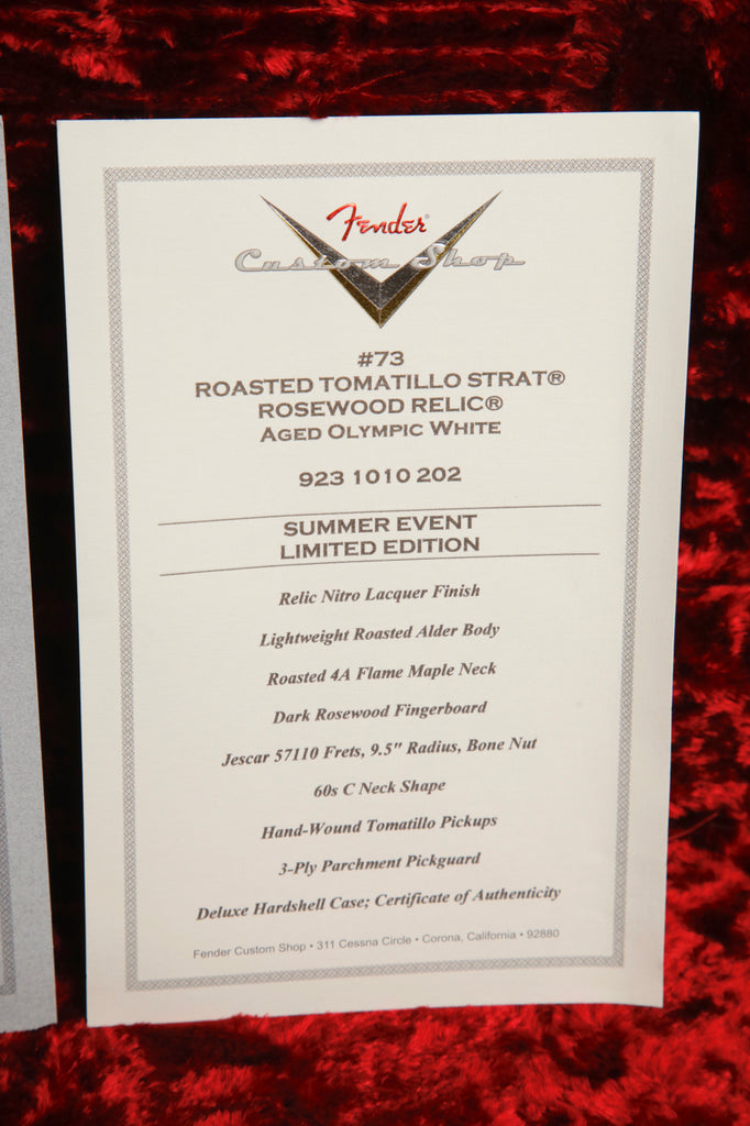 Fender Custom Shop LTD Roasted Tomatillo Stratocaster Aged Olympic White Relic Pre-Owned