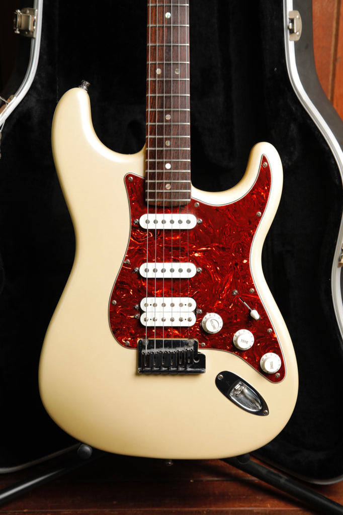 Fender American Deluxe Stratocaster HSS Olympic Pearl Electric Guitar 2006 Pre-Owned
