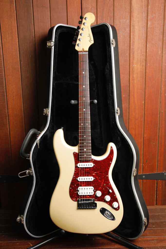 Fender American Deluxe Stratocaster HSS Olympic Pearl Electric Guitar 2006 Pre-Owned