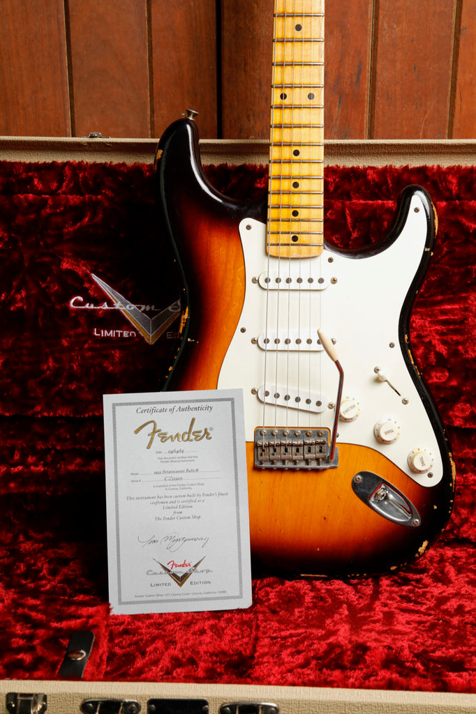 Fender Custom Shop LTD 1955 Stratocaster Sunburst Relic Electric Guitar 2015 Pre-Owned