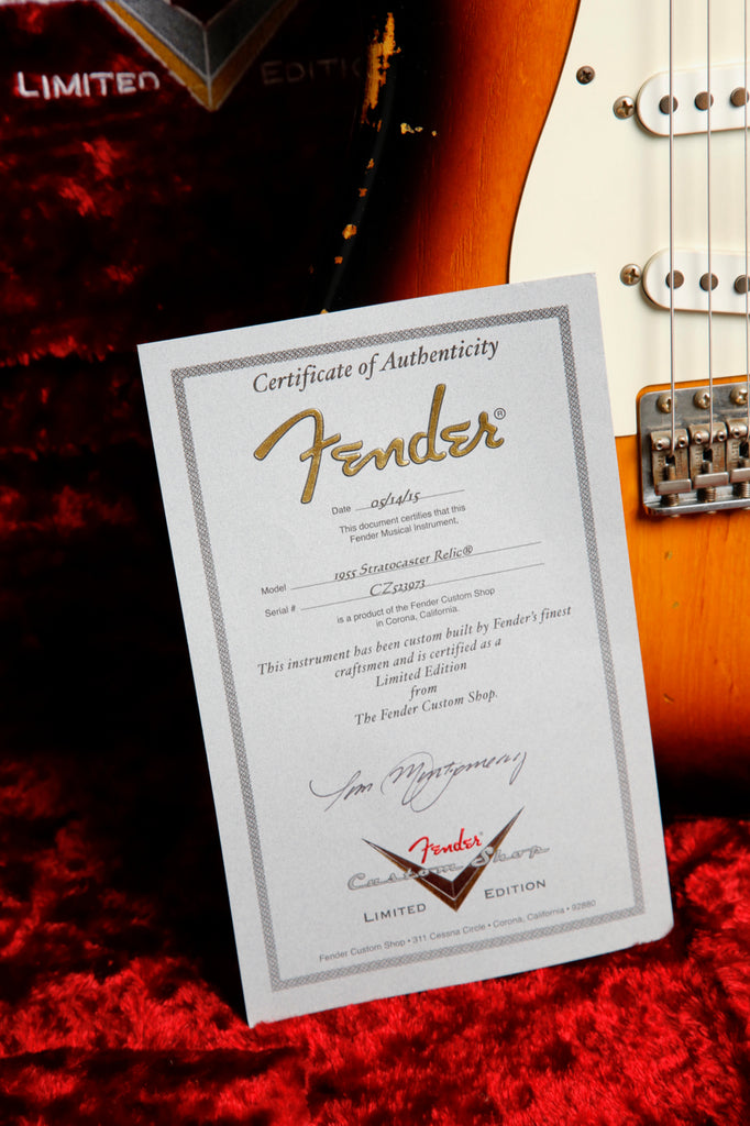 Fender Custom Shop LTD 1955 Stratocaster Sunburst Relic Electric Guitar 2015 Pre-Owned