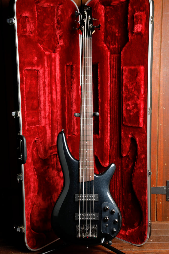 Ibanez SR305E Iron Pewter 5-String Electric Bass Guitar Pre-Owned
