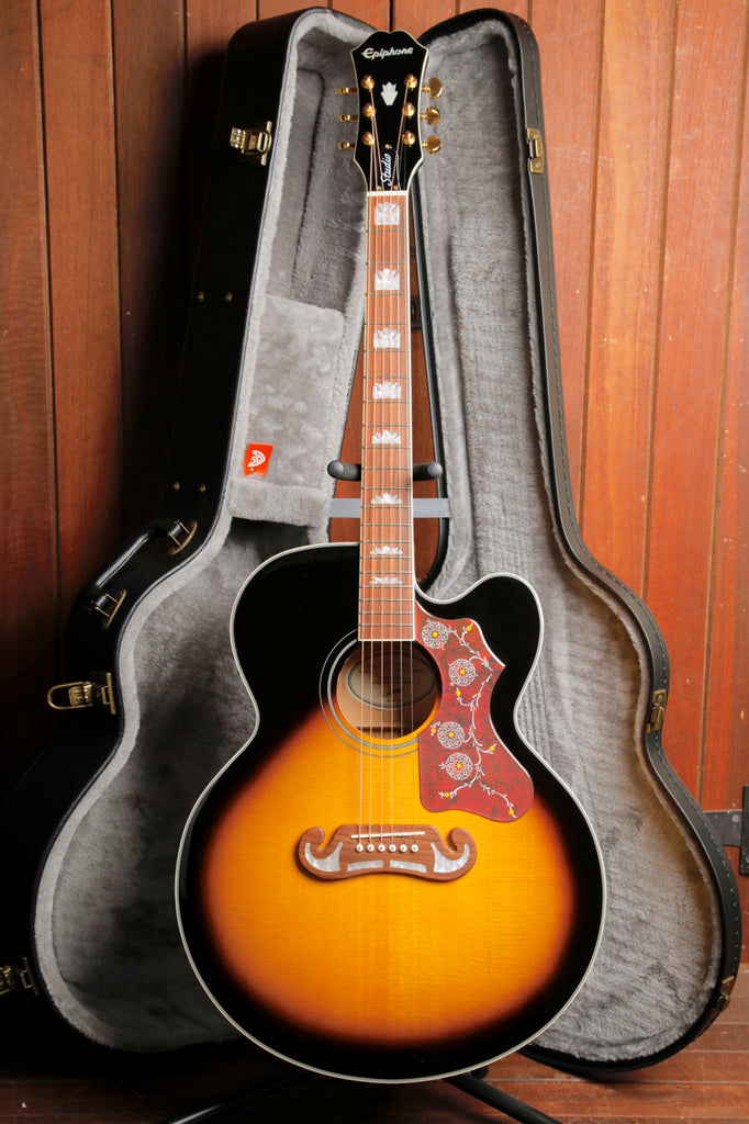 Epiphone J-200EC Studio Vintage Sunburst Acoustic-Electric Guitar Pre-Owned