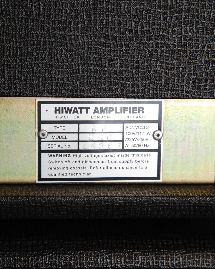 Hiwatt Custom Studio/Stage MKII Valve Amplifier Head & Cabinet Pre-Owned