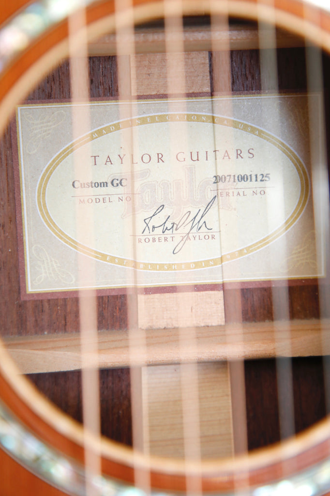 Taylor Custom GC Grand Concert Sinker Redwood/Indian Rosewood Acoustic Guitar 2007 Pre-Owned