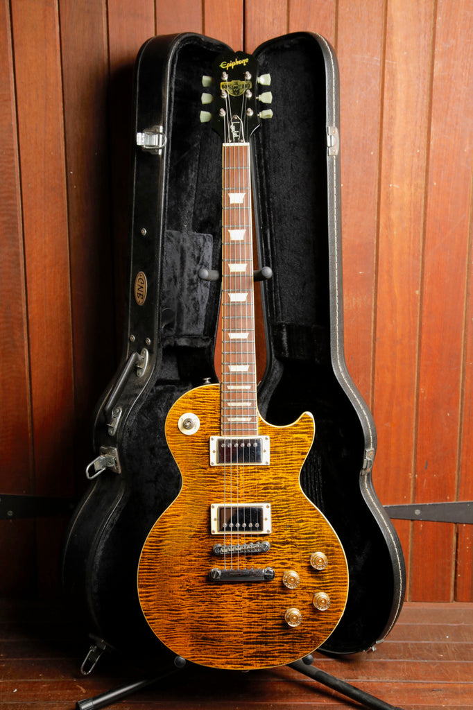 Epiphone Joe Perry Boneyard Les Paul Antique Tiger Electric Guitar 2004 MIK Pre-Owned
