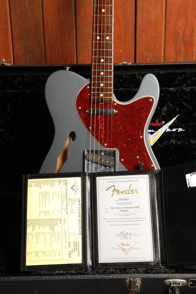 Fender Custom Shop '50s Thinline Telecaster Rosewood Neck Charcoal Frost Metallic Pre-Owned