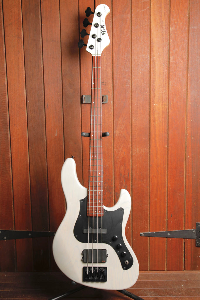 Fujigen FGN JMJ-ASH-DE-M Transparent White Flat Bass Guitar Pre-Owned