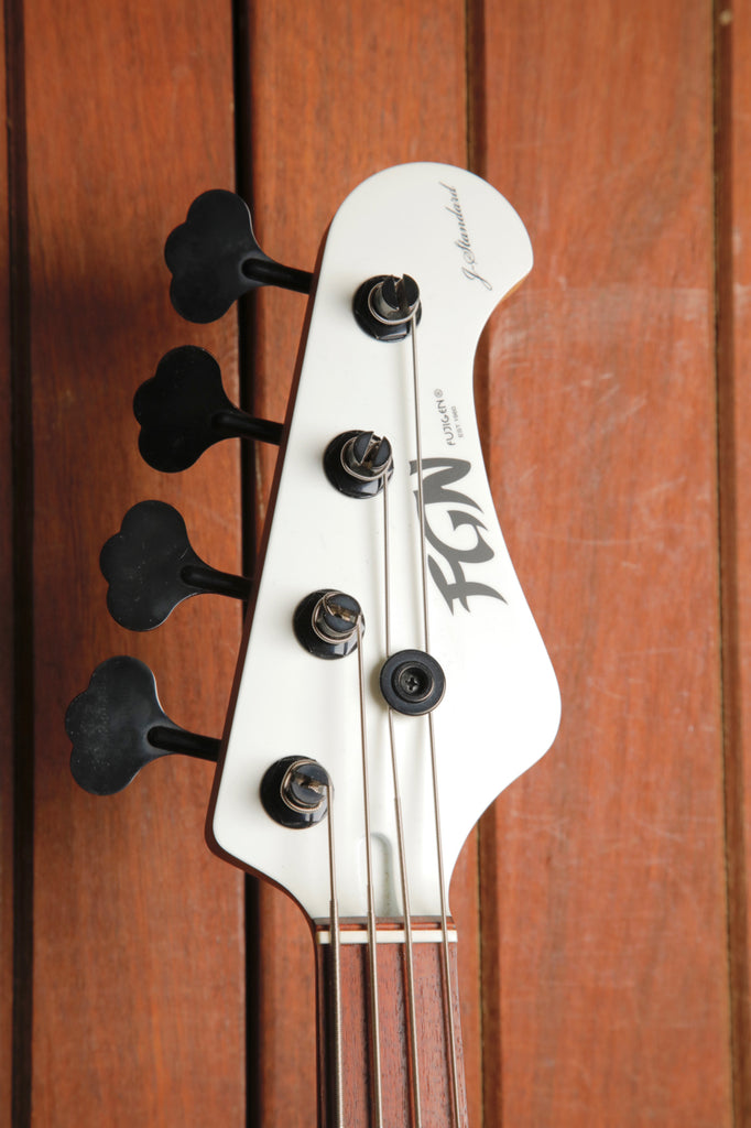 Fujigen FGN JMJ-ASH-DE-M Transparent White Flat Bass Guitar Pre-Owned