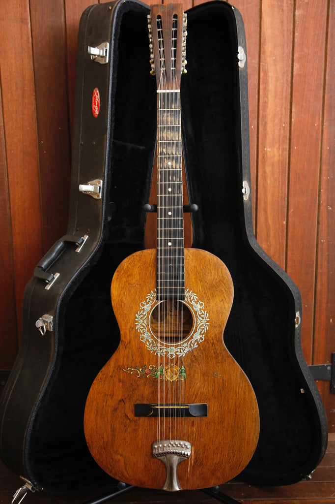 Stella Oscar Schmidt 12-String 1930's Decalcomania Grand Concert Acoustic Guitar Pre-Owned