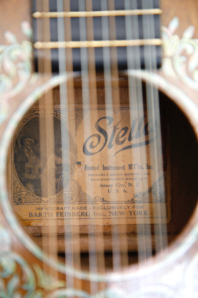 Stella Oscar Schmidt 12-String 1930's Decalcomania Grand Concert Acoustic Guitar Pre-Owned