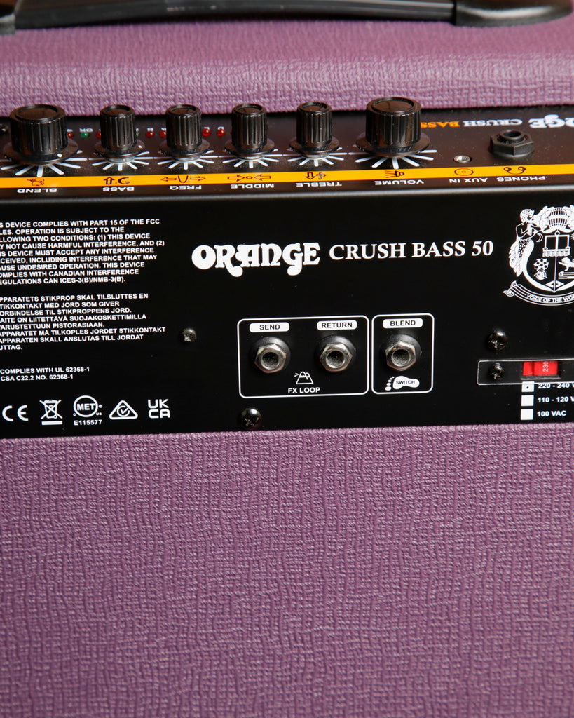 Orange Crush Bass 50 Glenn Hughes Limited Edition Purple Bass Amplifier Pre-Owned