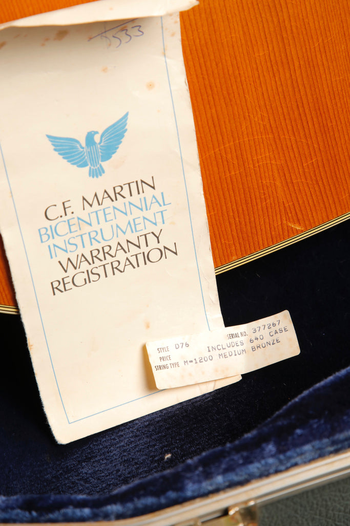 Martin D-76 Bicentennial Commemorative Limited Edition Acoustic Guitar 1976 Pre-Owned