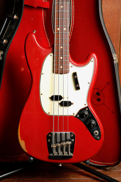 Fender Mustang Bass Guitar Dakota Red Vintage 1966 Pre-Owned