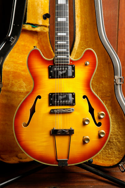 Greco SA-500 Cherry Sunburst Semi-Hollow Electric Guitar Made In Japan 1974 Pre-Owned