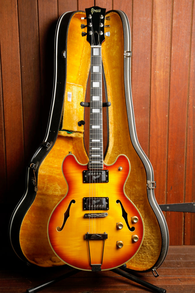 Greco SA-500 Cherry Sunburst Semi-Hollow Electric Guitar Made In Japan 1974 Pre-Owned