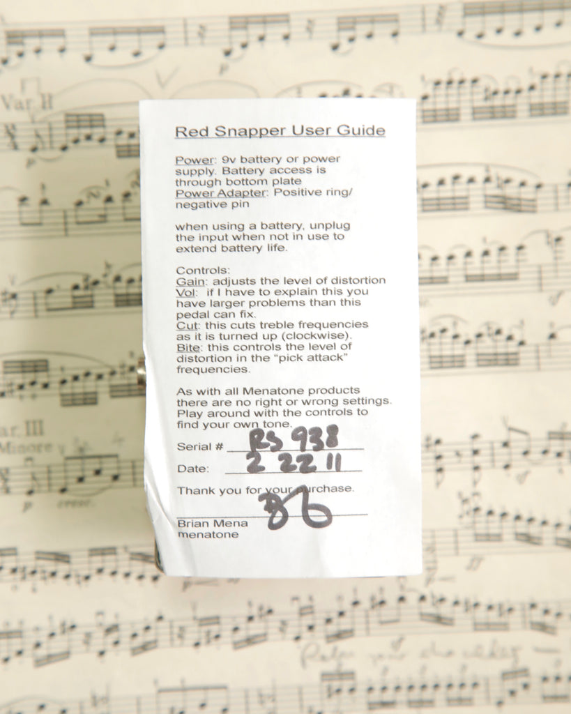 Menatone Red Snapper 4 Knob Overdrive Pedal Pre-Owned