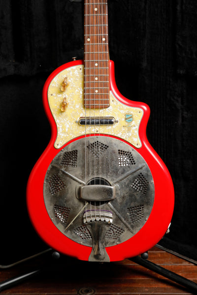 National Resolectric R-1 Red Electric Resonator Guitar 1990s Pre-Owned