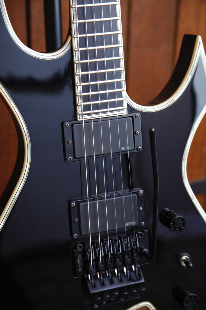 B.C. Rich Warlock NJ Deluxe Black Electric Guitar Pre-Owned