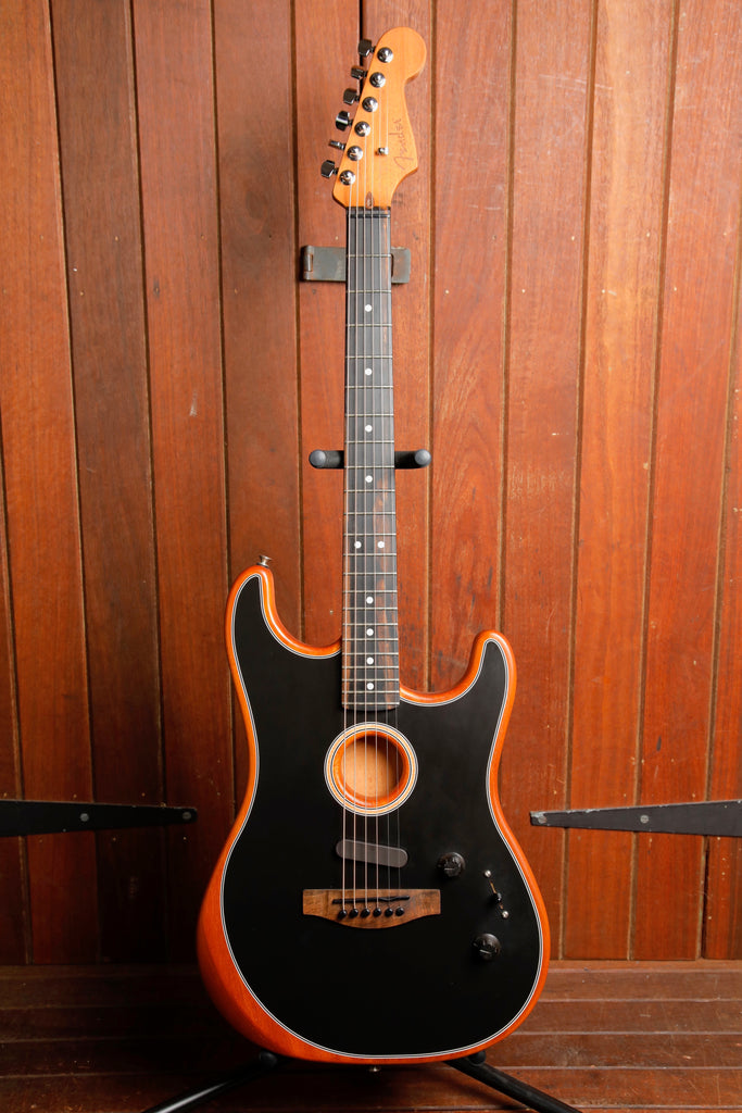 Fender American Acoustasonic Stratocaster Black Guitar B-Stock