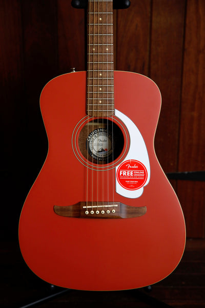 Fender California Player Malibu Fiesta Red Acoustic Guitar