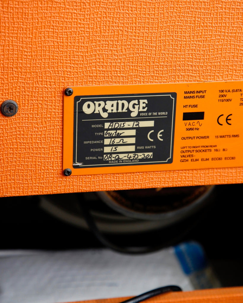 Orange AD15 1x12" 15-Watt 2000's Valve Combo Amplifier Pre-Owned