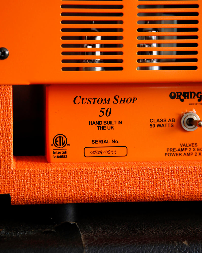 Orange Custom Shop 50 Hand-Wired 50-Watt Valve Amplifier Head Pre-Owned