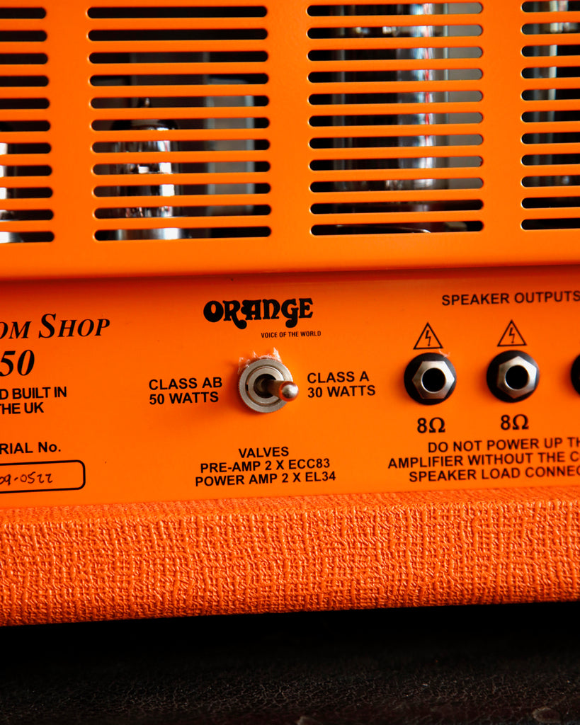 Orange Custom Shop 50 Hand-Wired 50-Watt Valve Amplifier Head Pre-Owned