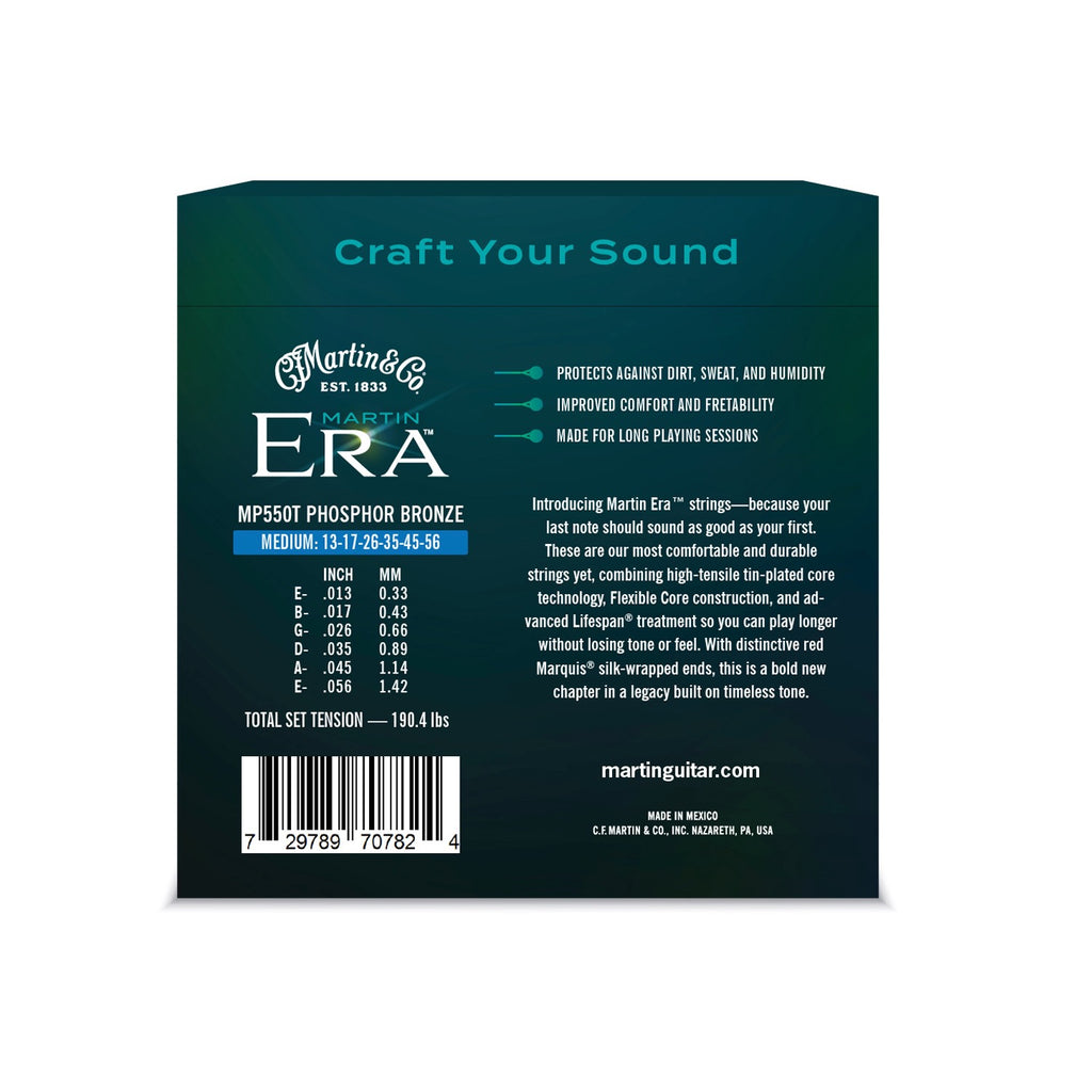 Martin Era Medium 13-56 Treated Acoustic Phosphor Bronze Guitar Strings