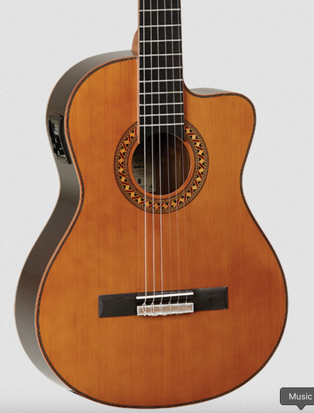 Tanglewood TWEMDC5 Enredo Madera Dominar Solid Cedar Top Classical Cutaway/Electric Guitar