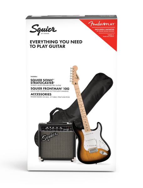 Squier Sonic Stratocaster Guitar & Amplifier Starter Pack - Sunburst