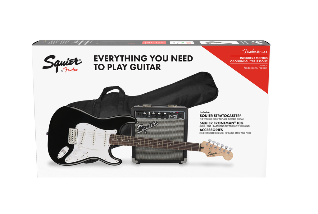 Squier Sonic Stratocaster Guitar & Amplifier Starter Pack - Black