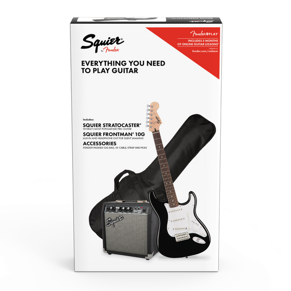 Squier Stratocaster Guitar & Amplifier Starter Pack - Black