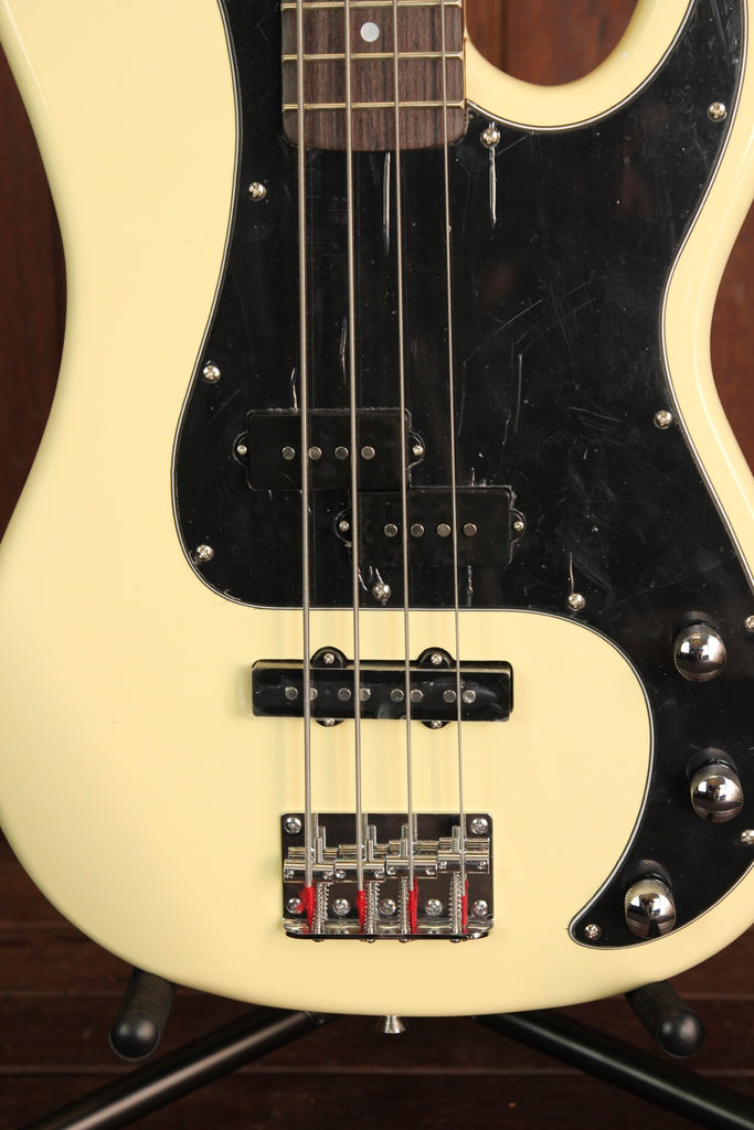 SX PB Bass Solidbody Electric Bass Guitar Vintage White