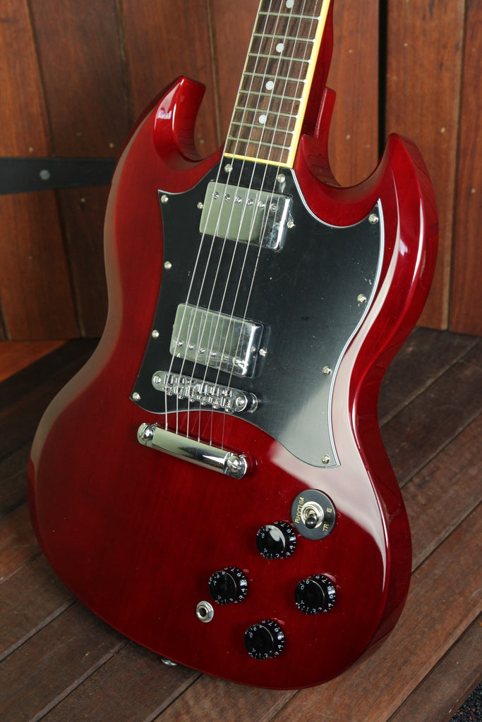 SX Vintage SG Style Electric Guitar Wine Red - The Rock Inn - 3