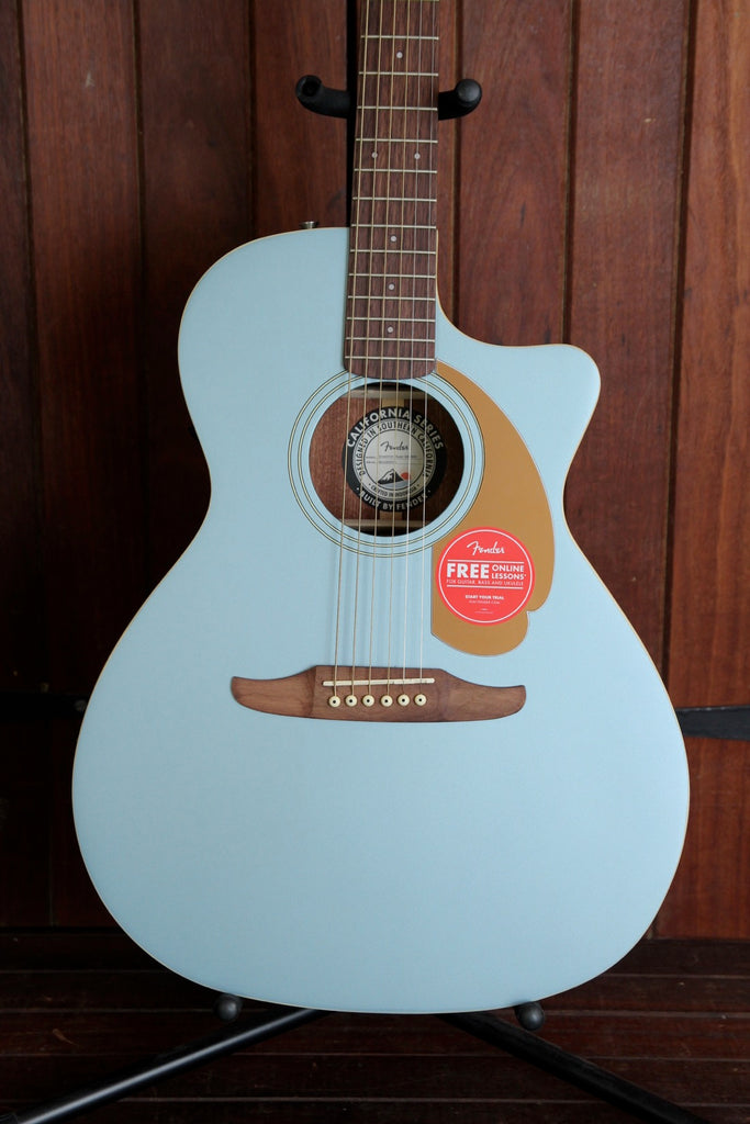 Fender California Player Newporter Ice Blue Satin Acoustic-Electric Guitar