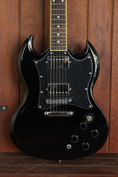 SX Vintage SG Style Electric Guitar Black - The Rock Inn - 1