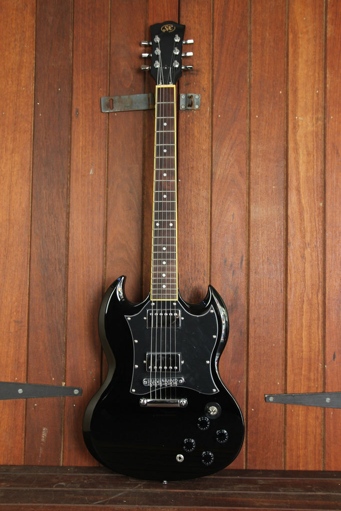 SX Vintage SG Style Electric Guitar Black - The Rock Inn - 2