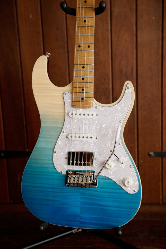 Jet Guitars JS-450Q TBL Transparent Blue HSS Electric Guitar