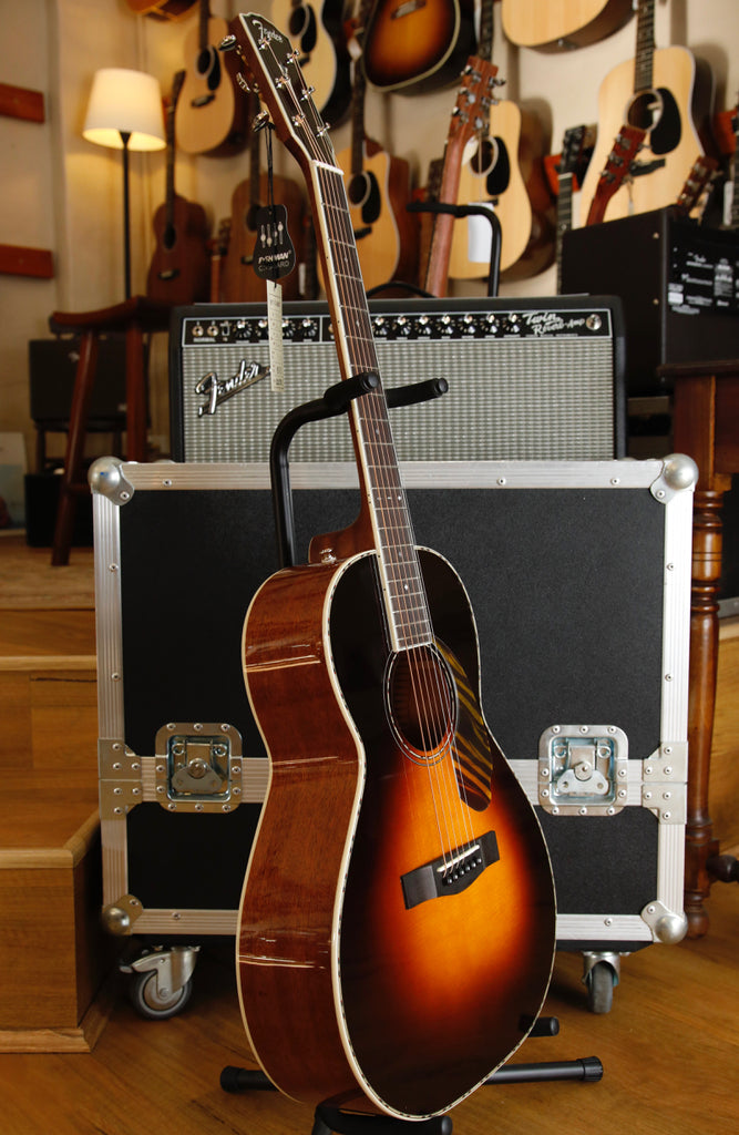 Fender PS-220E Parlour Acoustic-Electric Guitar 3-Tone Vintage Sunburst
