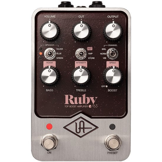 Universal Audio UAFX Ruby 63 Instrument Top Boost Amplifier Emulator Pedal