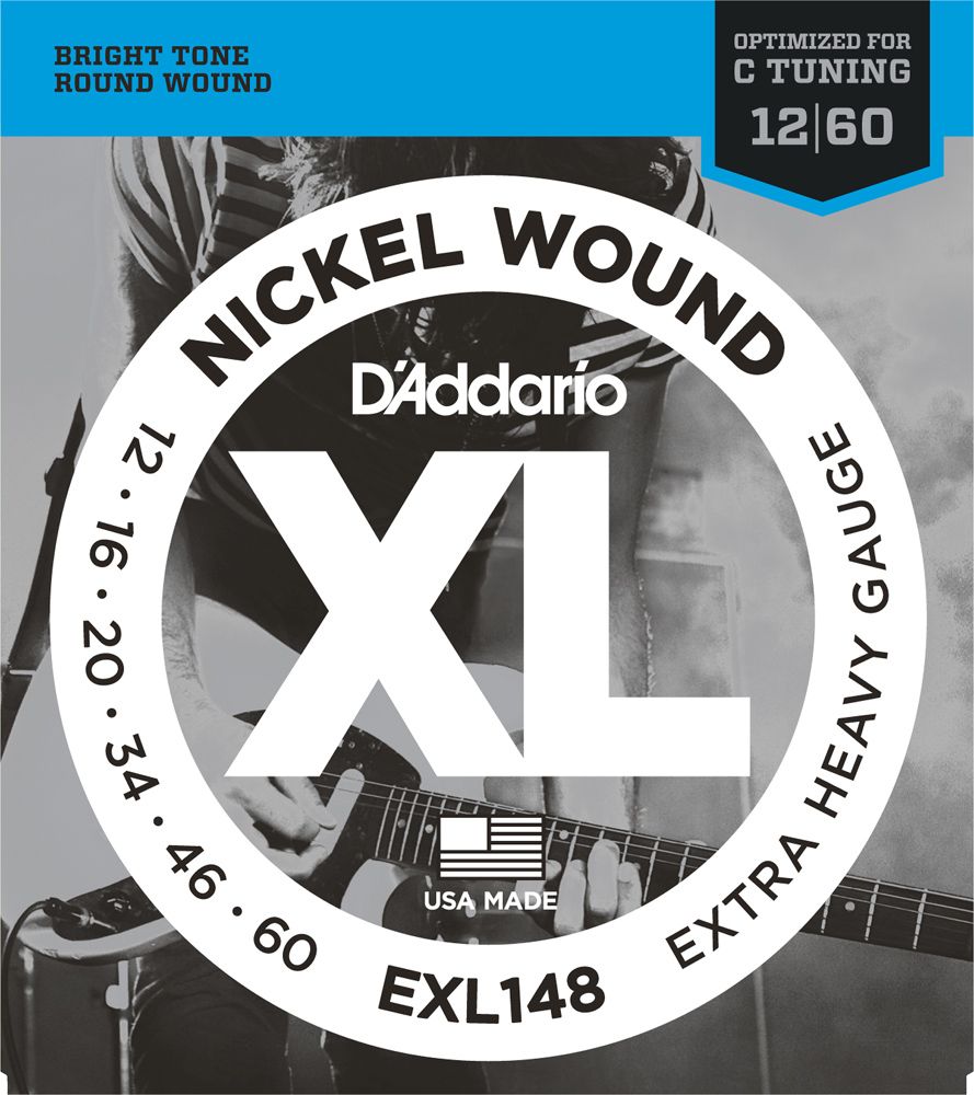 D'Addario 12-60 Nickel Round Wound Electric Guitar Strings EXL148 Extra Heavy