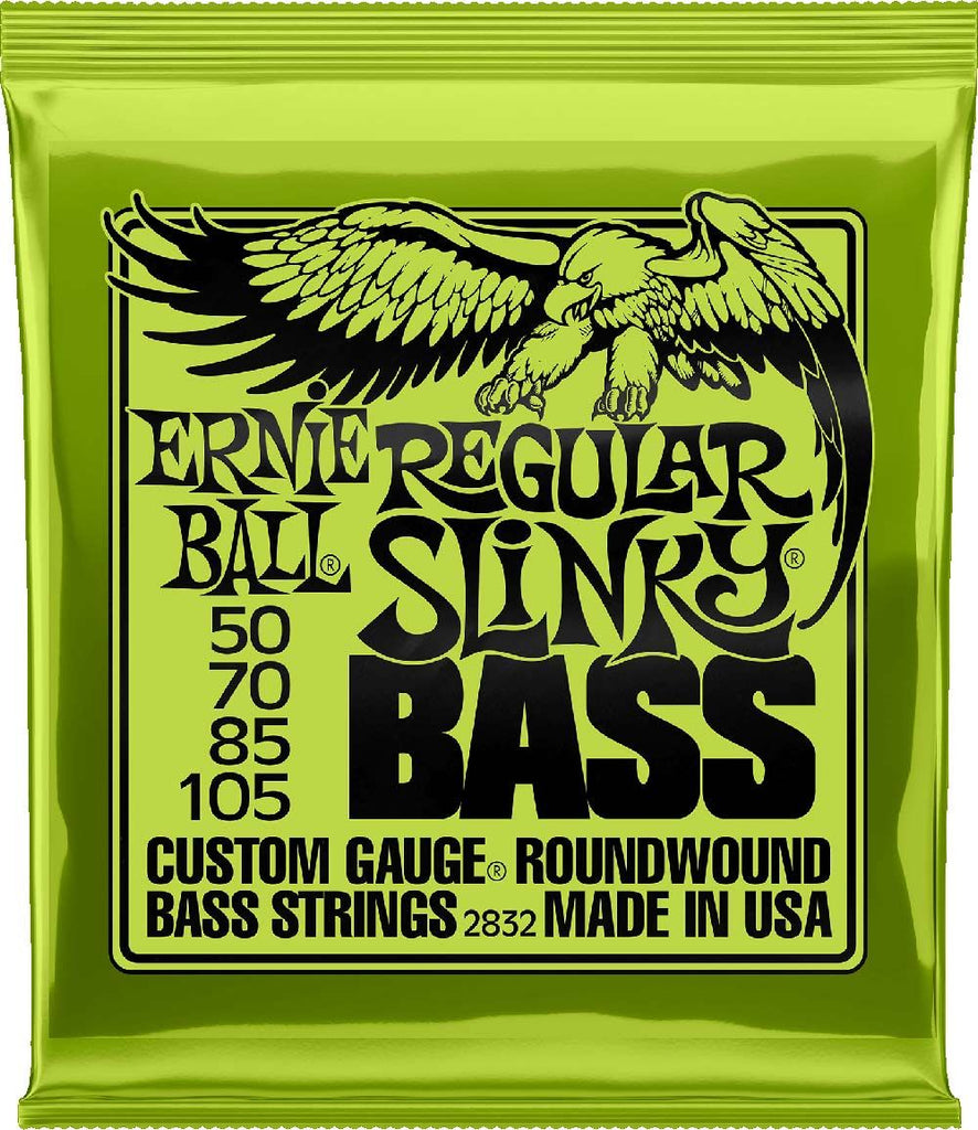 Ernie Ball 50-105 Round Wound Regular Slinky Bass Guitar Strings 2832