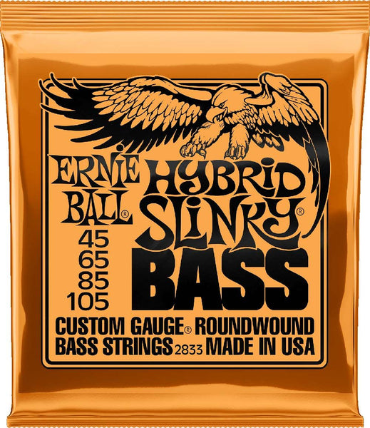 Ernie Ball 45-105 Round Wound Hybrid Slinky Bass Guitar Strings 2833