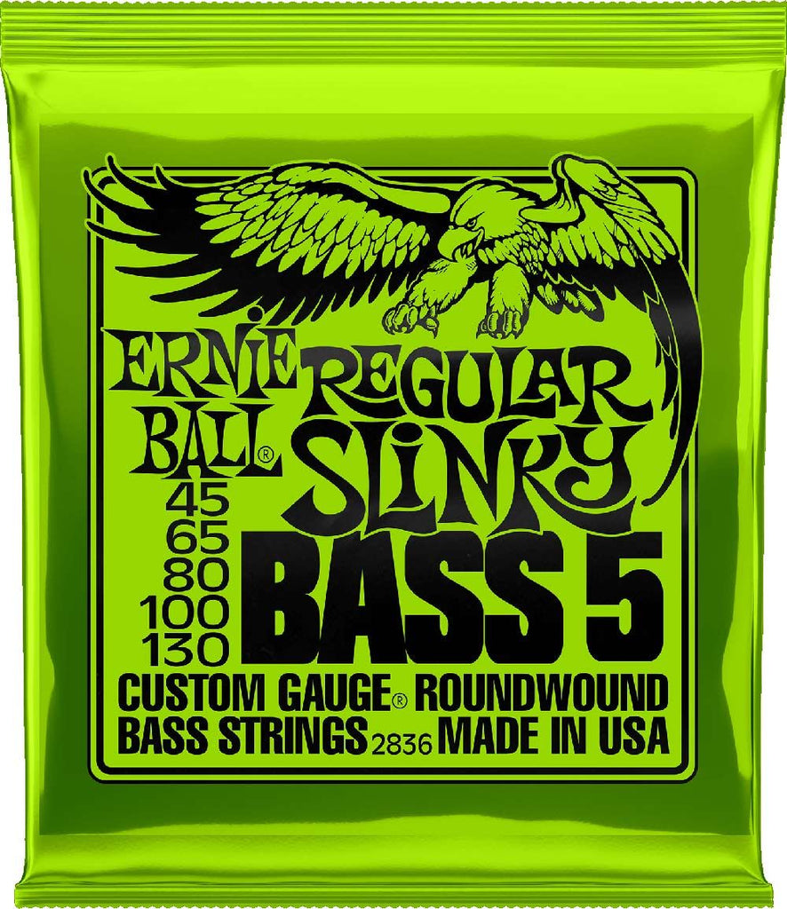 Ernie Ball 45-130 Round Wound Regular Slinky 5 String Bass Strings 2836